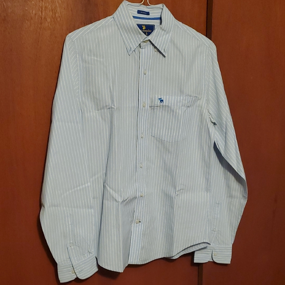Abercrombie & Fitch Light Blue Pinstripe Shirt